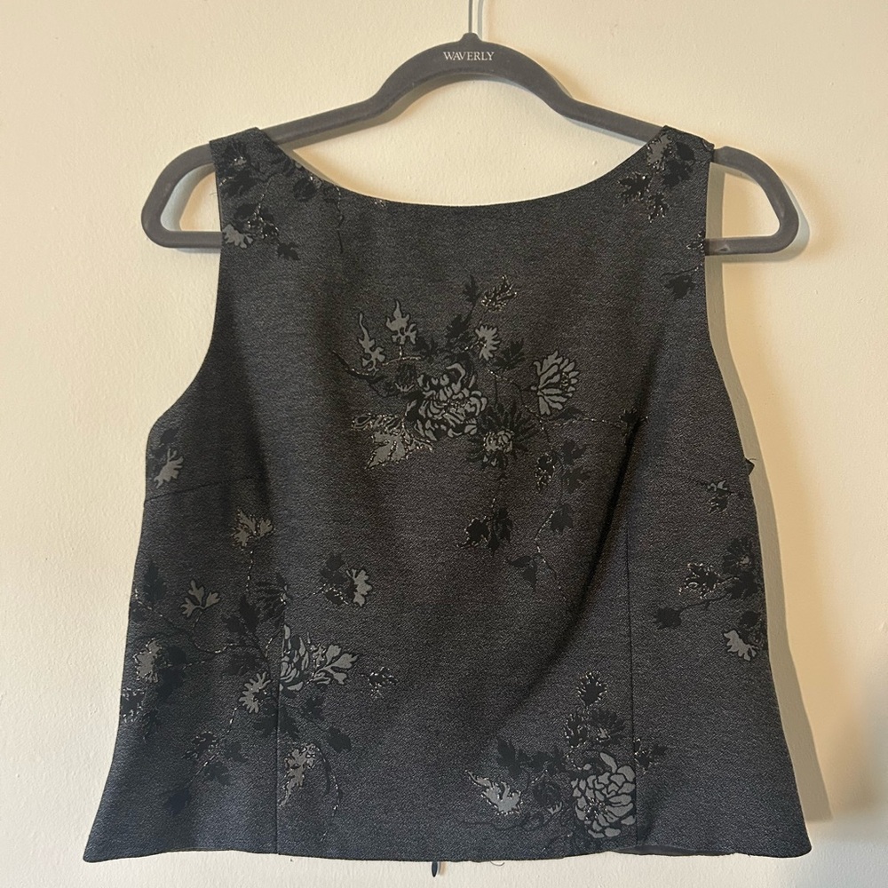 Floral Patterned Gray Women's Crop Top
